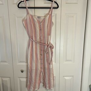Rails Pink and White Striped Dress